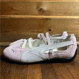 Puma pink suede Mary Jane flats size 7.5
